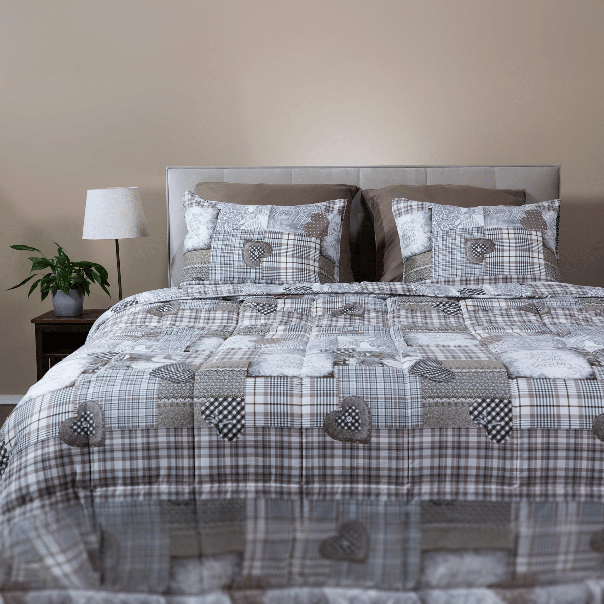 Zelesta Comfort Design Couette - Cœurs en patchwork