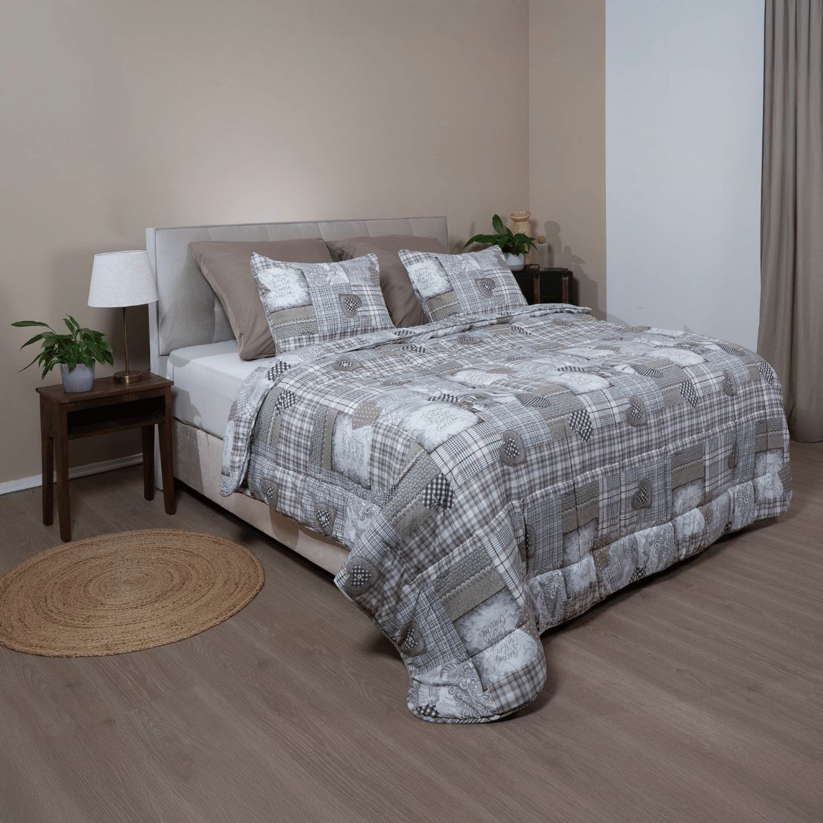 Zelesta Comfort Design Couette - Cœurs en patchwork