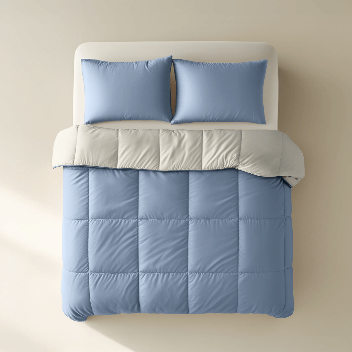 Zelesta Deluxe Duo Percale Cotton Duvet - Dream Blue & Cream
