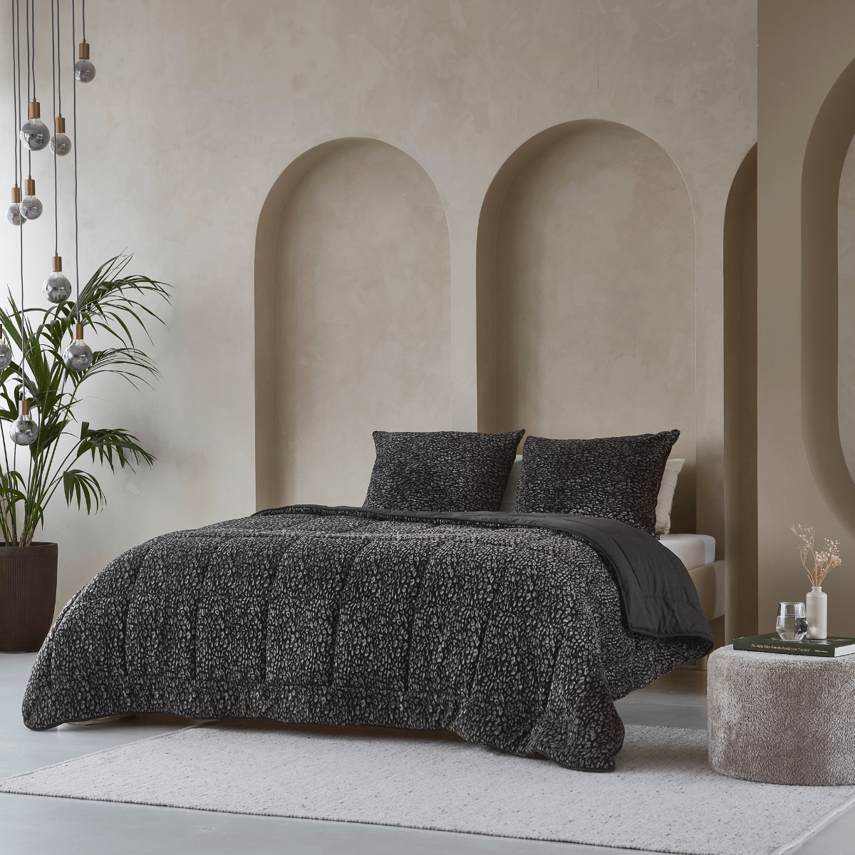 Zelesta Special Teddy Panther Duvet - Anthracite, product view 2