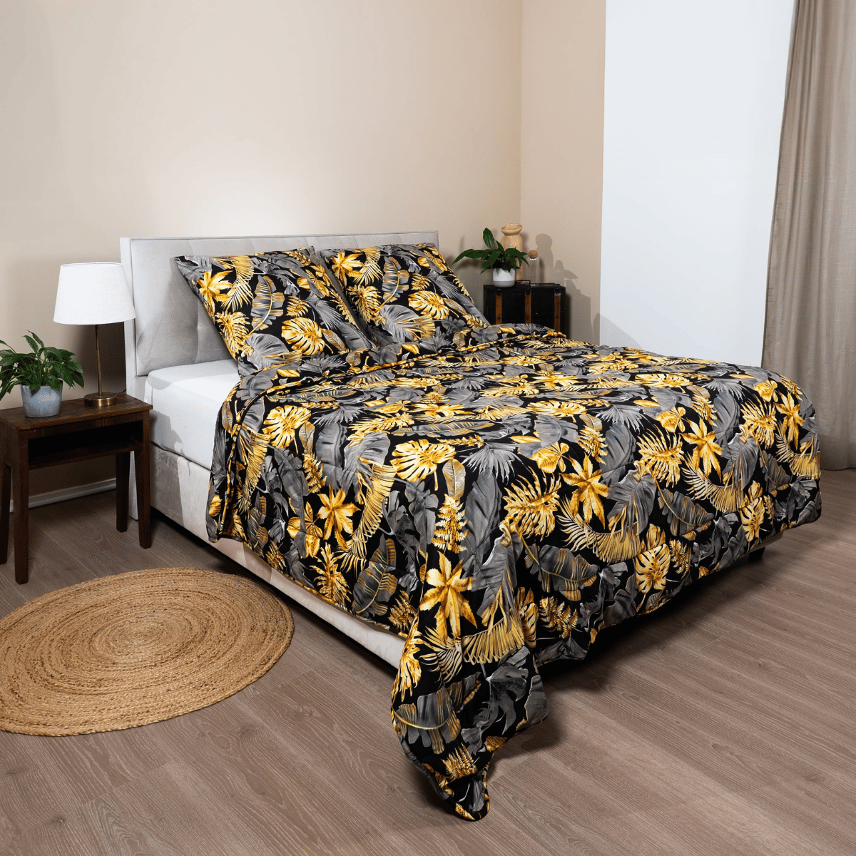 Zelesta Comfort Design Couette Été - Feuilles dorées