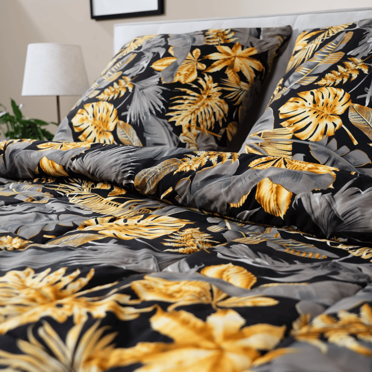 Zelesta Comfort Design Couette - Feuilles dorées
