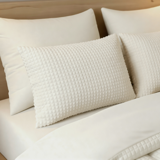 Zelesta Special Teddy Check Pillowcase Set Of 2 - Cream, product view 2