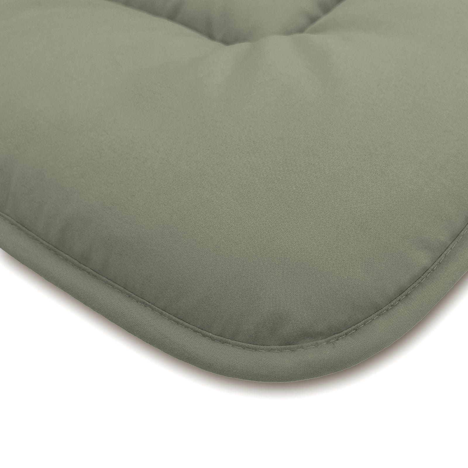 Detail shot of the Zelesta Comfort Duo Duvet - Olive Green & Cream, highlighting the quilted microfiber fabric
