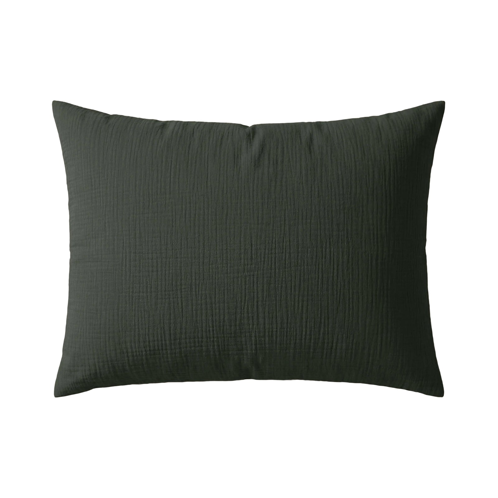 Zelesta Deluxe Cotton Muslin Pillowcase Set Of 2 - Green, folded on a white background