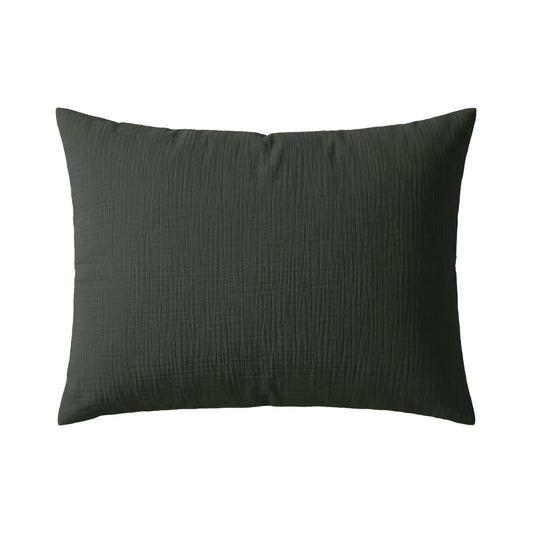 Zelesta Deluxe Cotton Muslin Pillowcase Set Of 2 - Green, folded on a white background