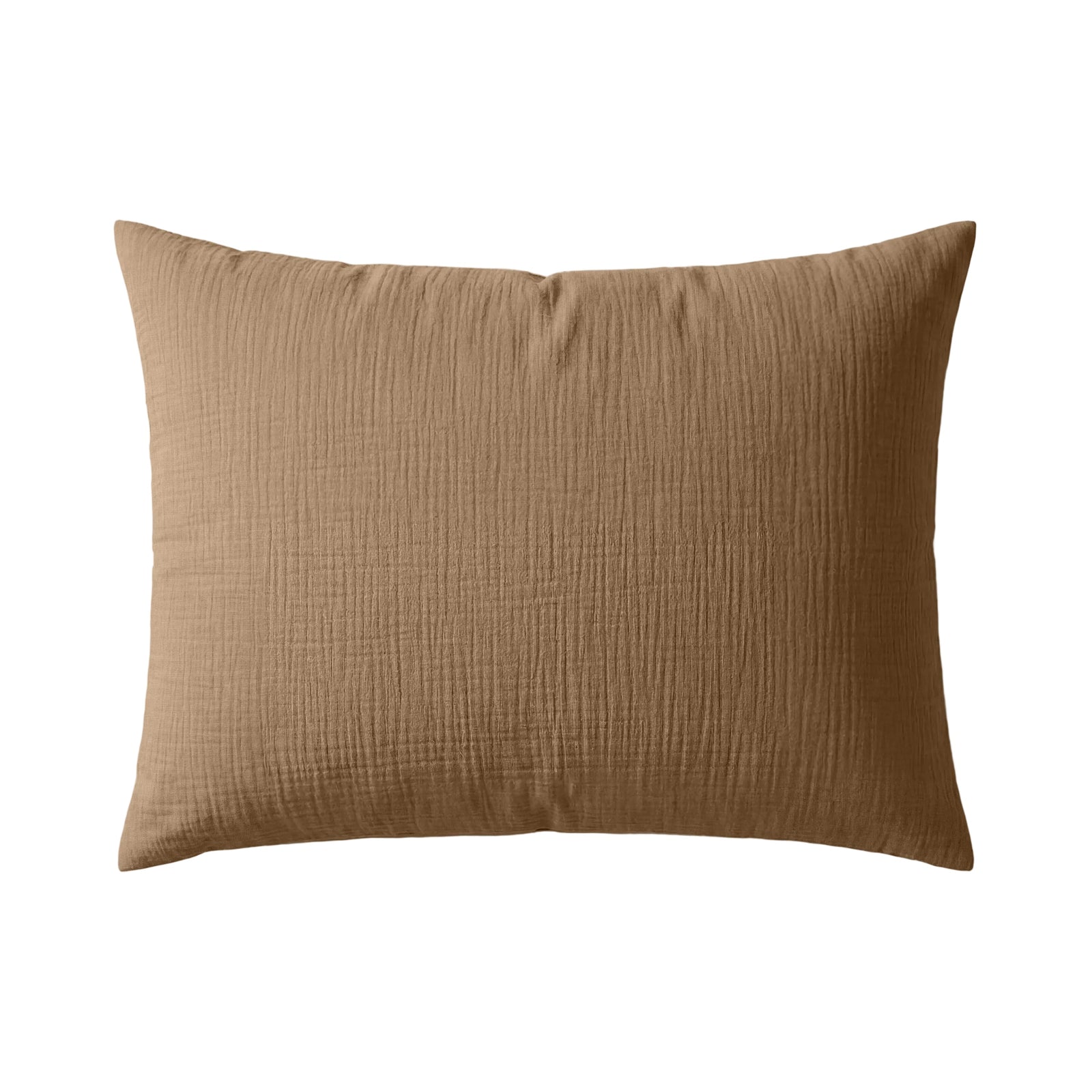 Zelesta Deluxe Cotton Muslin Pillowcase Set Of 2 - Brown, folded on a white background