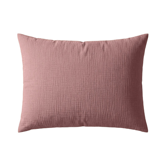 Zelesta Deluxe Cotton Muslin Pillowcase Set Of 2 - Dusty Pink, folded on a white background
