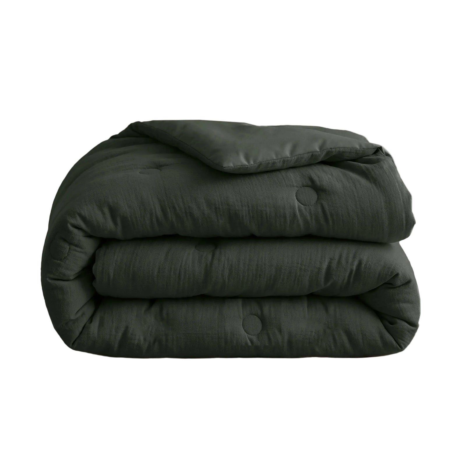 Zelesta Deluxe Cotton Muslin Duvet - Green, folded on a white background