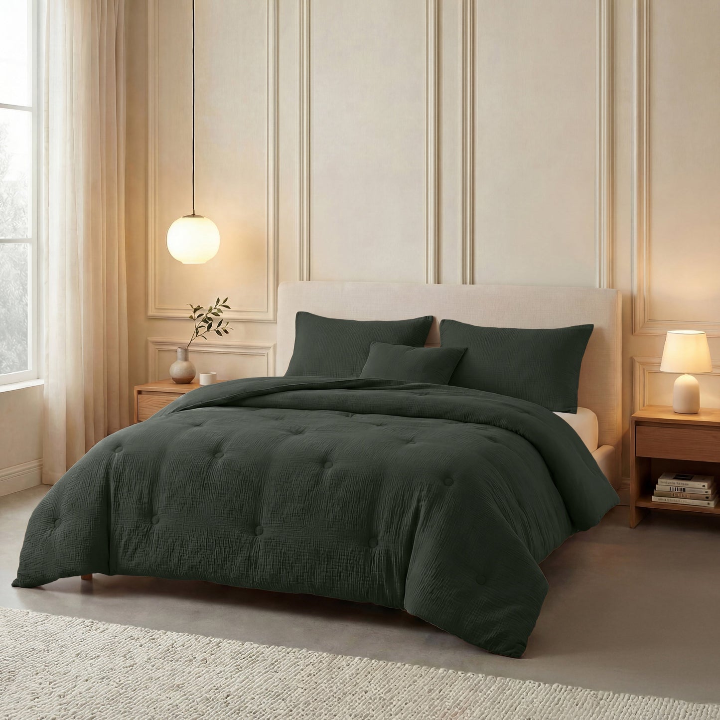 Zelesta Deluxe katoenen mousseline dekbed - groen