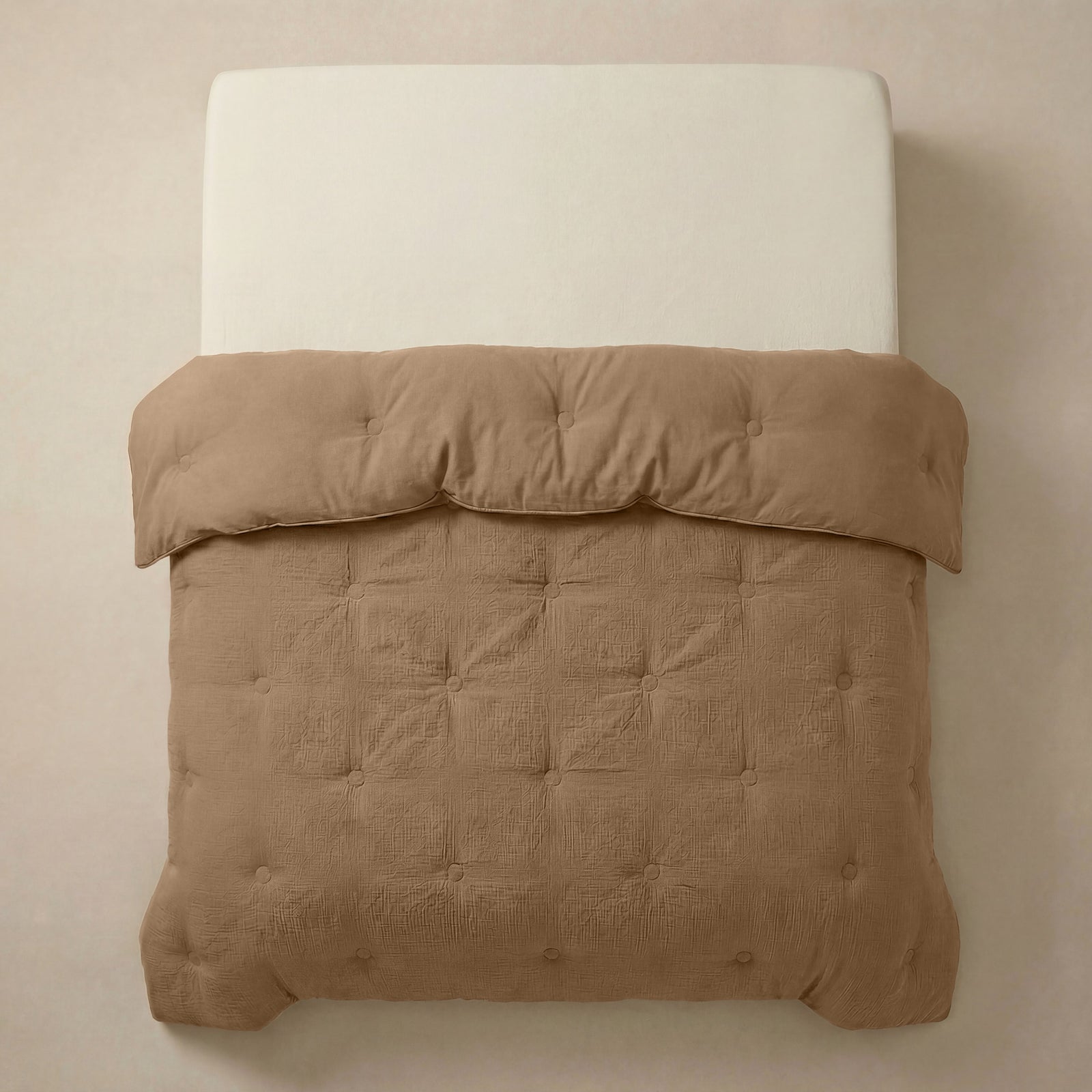 Zelesta Deluxe Cotton Muslin Duvet - Brown, packaging or detail shot