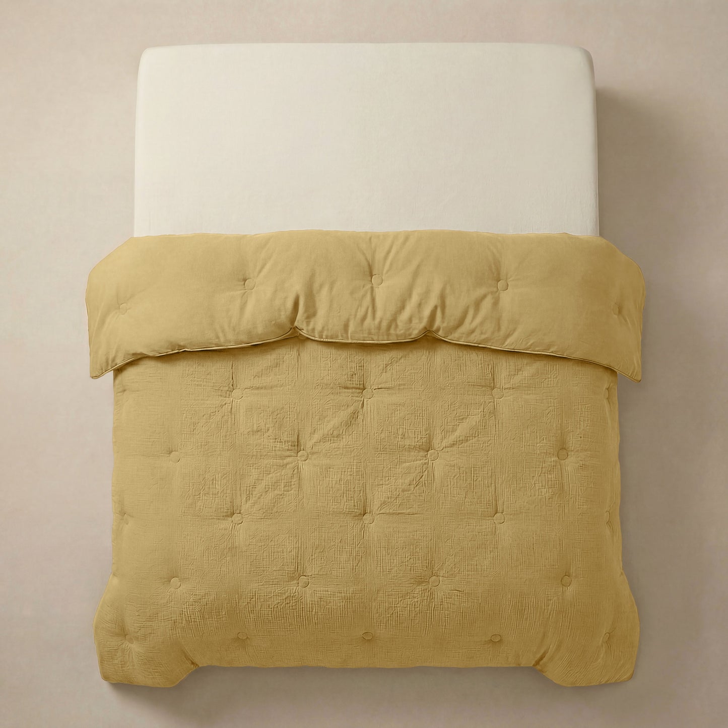 Zelesta Deluxe Cotton Muslin Duvet - Ochre, packaging or detail shot