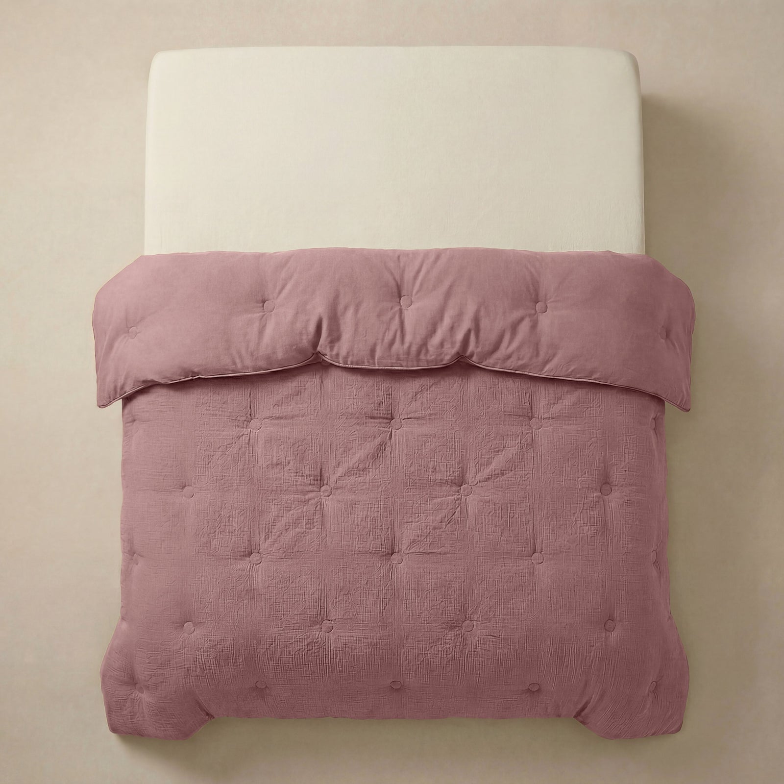 Zelesta Deluxe Cotton Muslin Duvet - Dusty Pink, packaging or detail shot
