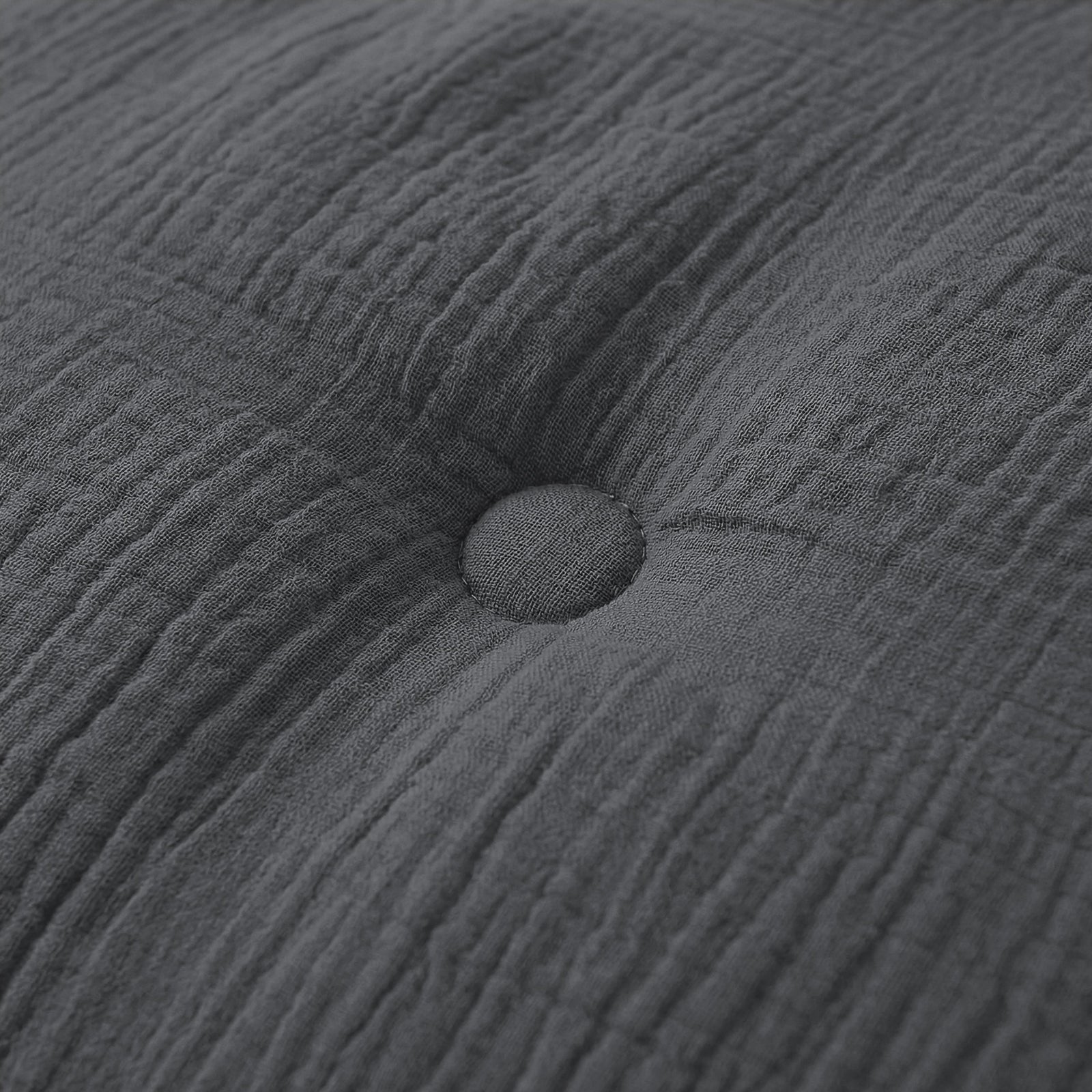 Zelesta Deluxe Cotton Muslin Duvet - Anthracite, close-up fabric detail