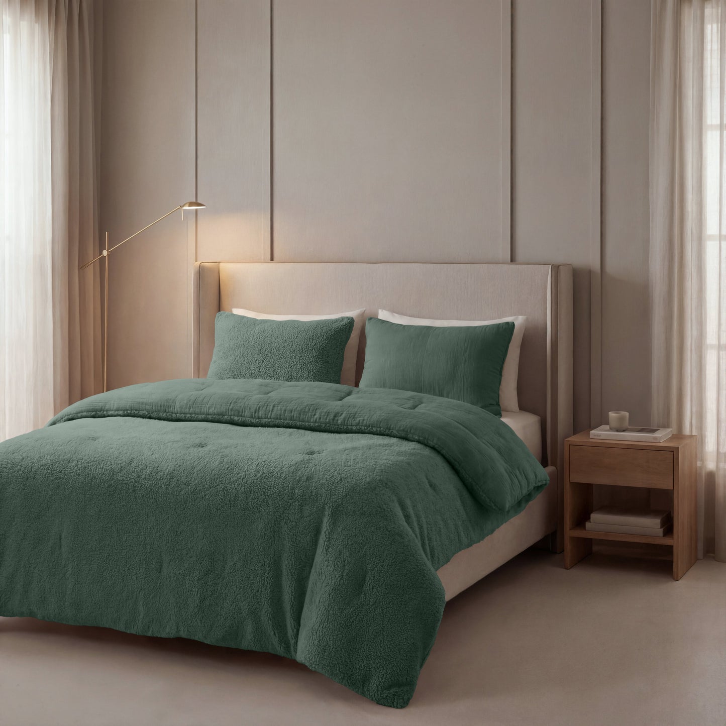 Zelesta Special Teddy Cotton Muslin Couette - Vert