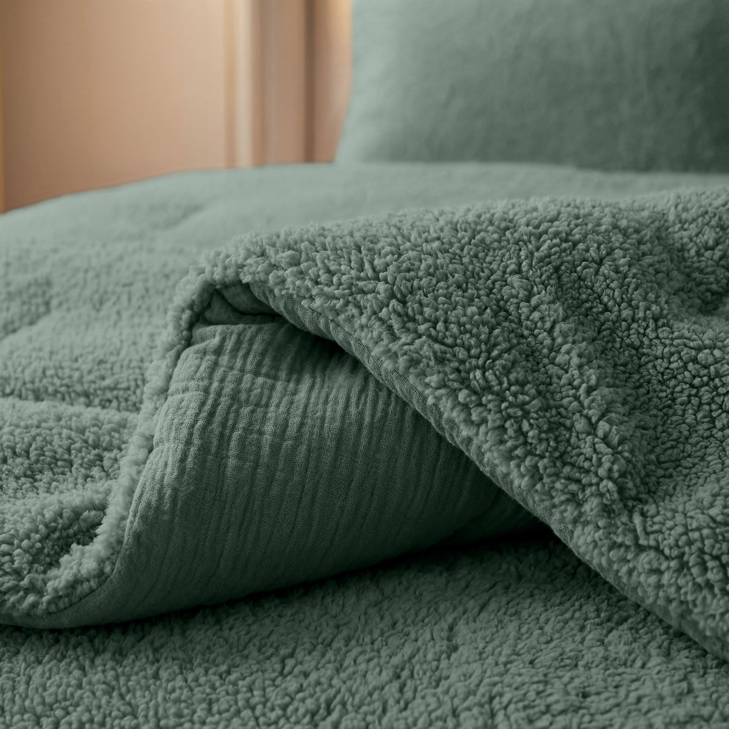 Zelesta Special Teddy Cotton Muslin Couette - Vert
