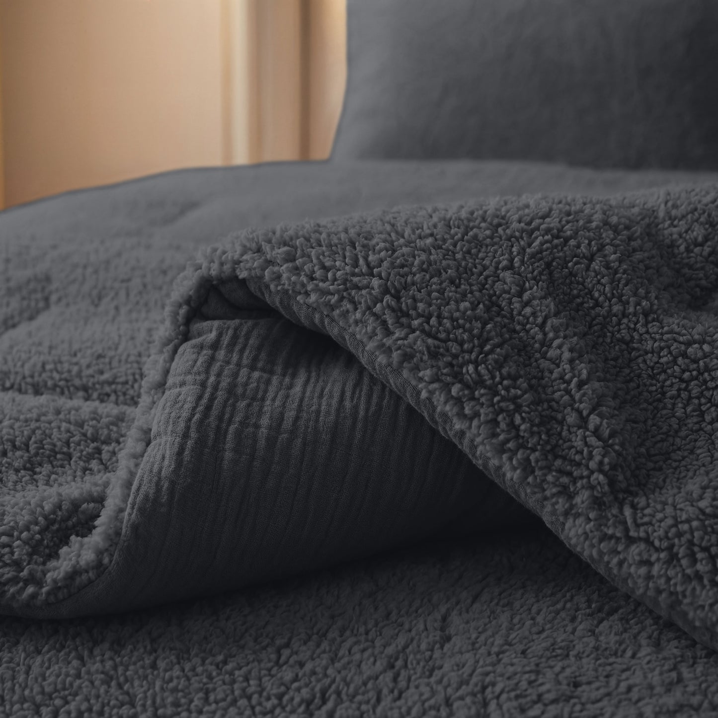 Zelesta Special Teddy Cotton Muslin Couette - Anthracite