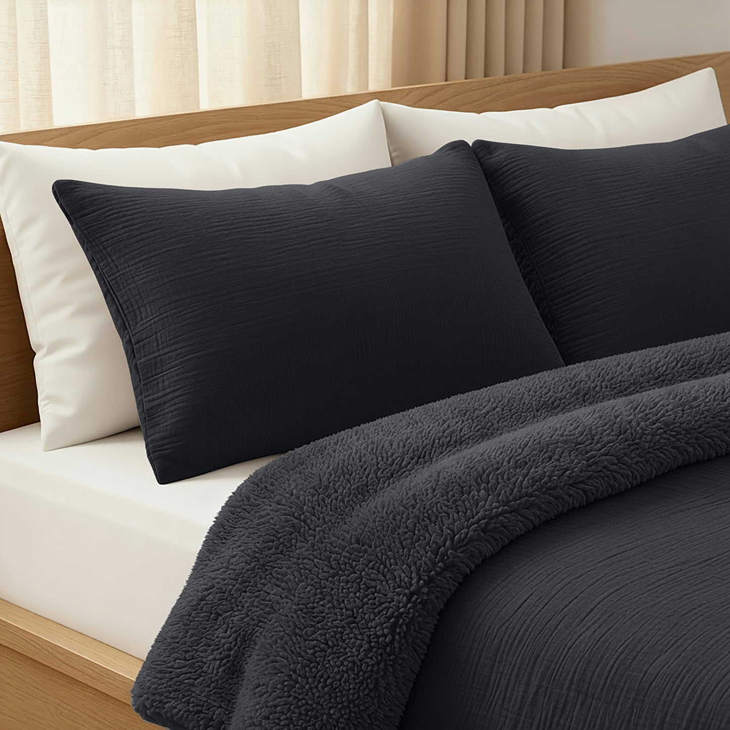 Zelesta Special Teddy Cotton Muslin Couette - Anthracite