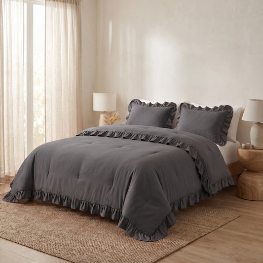 Zelesta Everyday Ruffles Duvet - Anthracite