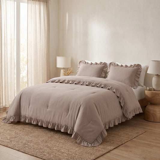 Zelesta Everyday Ruffles Duvet - Khaki