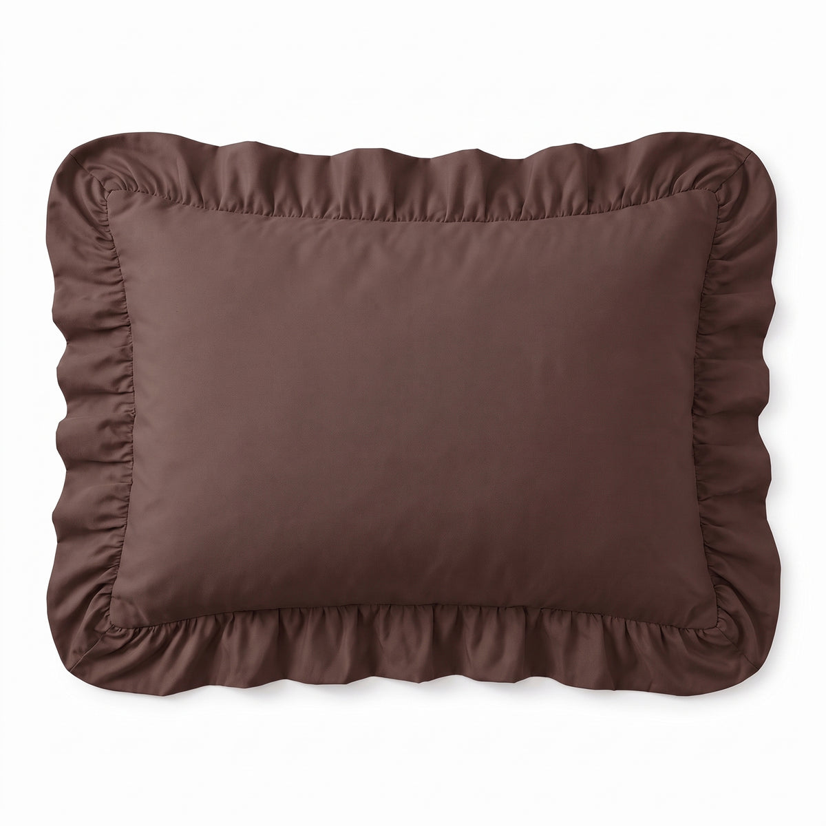 Zelesta Everyday Ruffles Pillowcase Set Of 2 - Peppercorn Brown