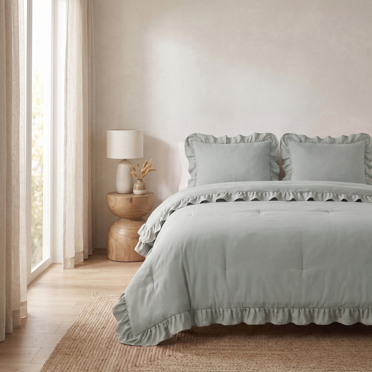 Zelesta Everyday Ruffles Duvet - Sea Foam Green