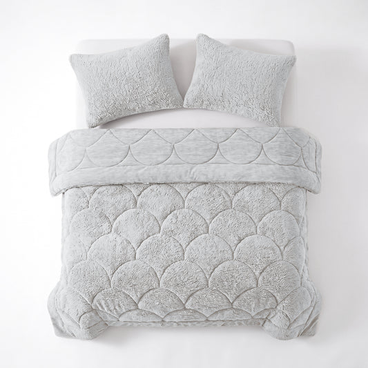 Zelesta Special Teddy Chenille Pillowcase Set Of 2 - Grey