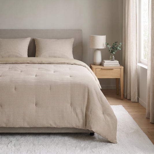 Zelesta Special Gaufrée en Percale Couette - Mix Marron