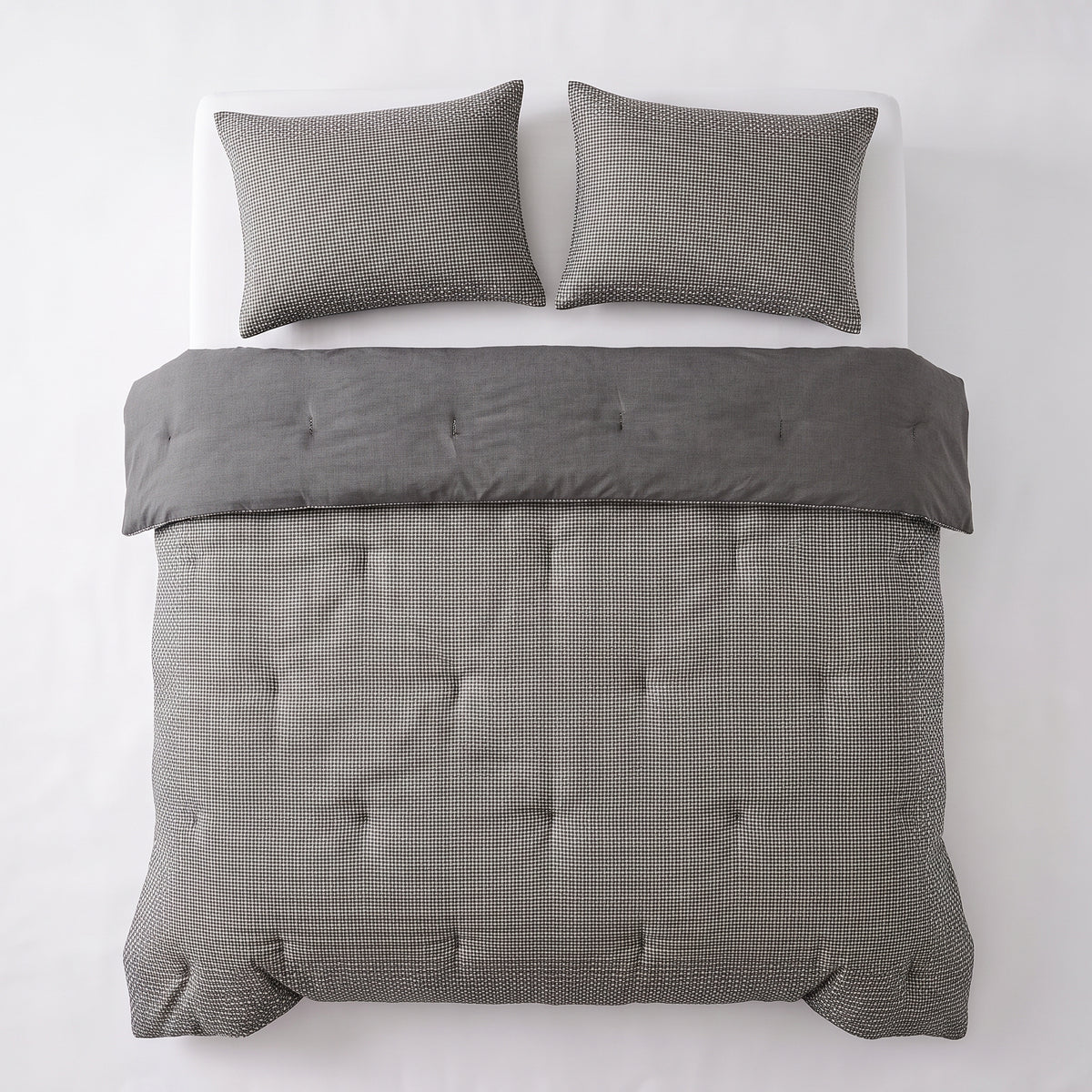 Zelesta Special Gaufrée en Percale Taies d'oreiller Lot de 2 - Mix Anthracite