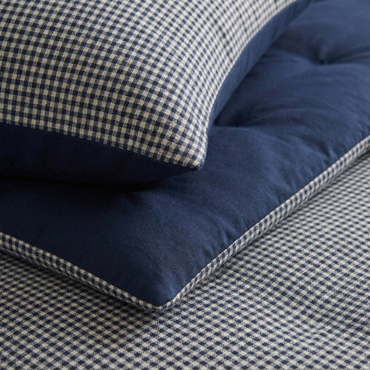 Zelesta Special Gaufrée en Percale Taies d'oreiller Lot de 2 - Mix Bleu Marine