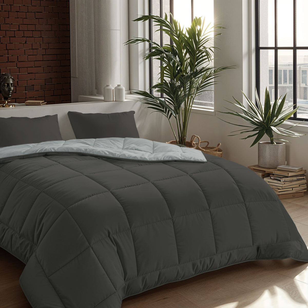 Zelesta Comfort Duo 4-Seizoenen Dekbed - Zwart & Grijs