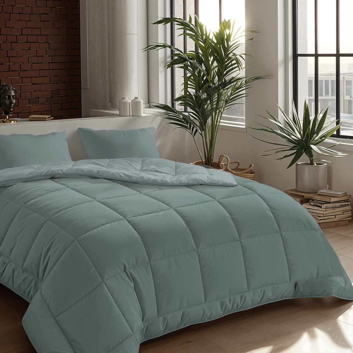Zelesta Comfort Duo 4-Seizoenen Dekbed - Blauwgroen & Blauw