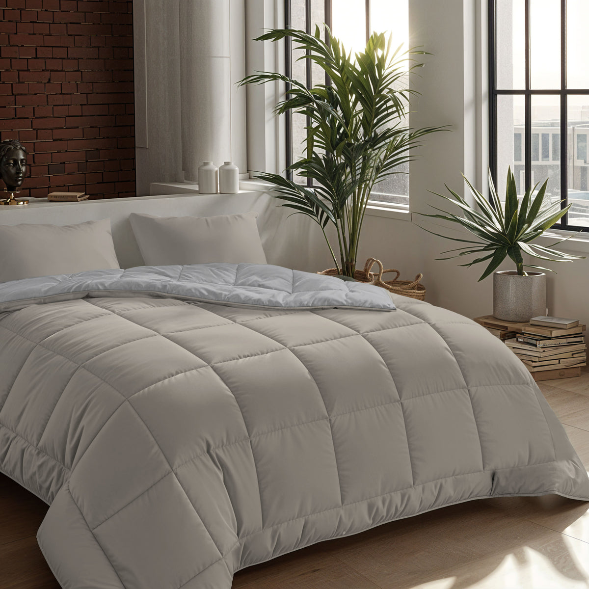 Zelesta Comfort Duo 4-Seizoenen Dekbed - Grijs & Zachtgrijs