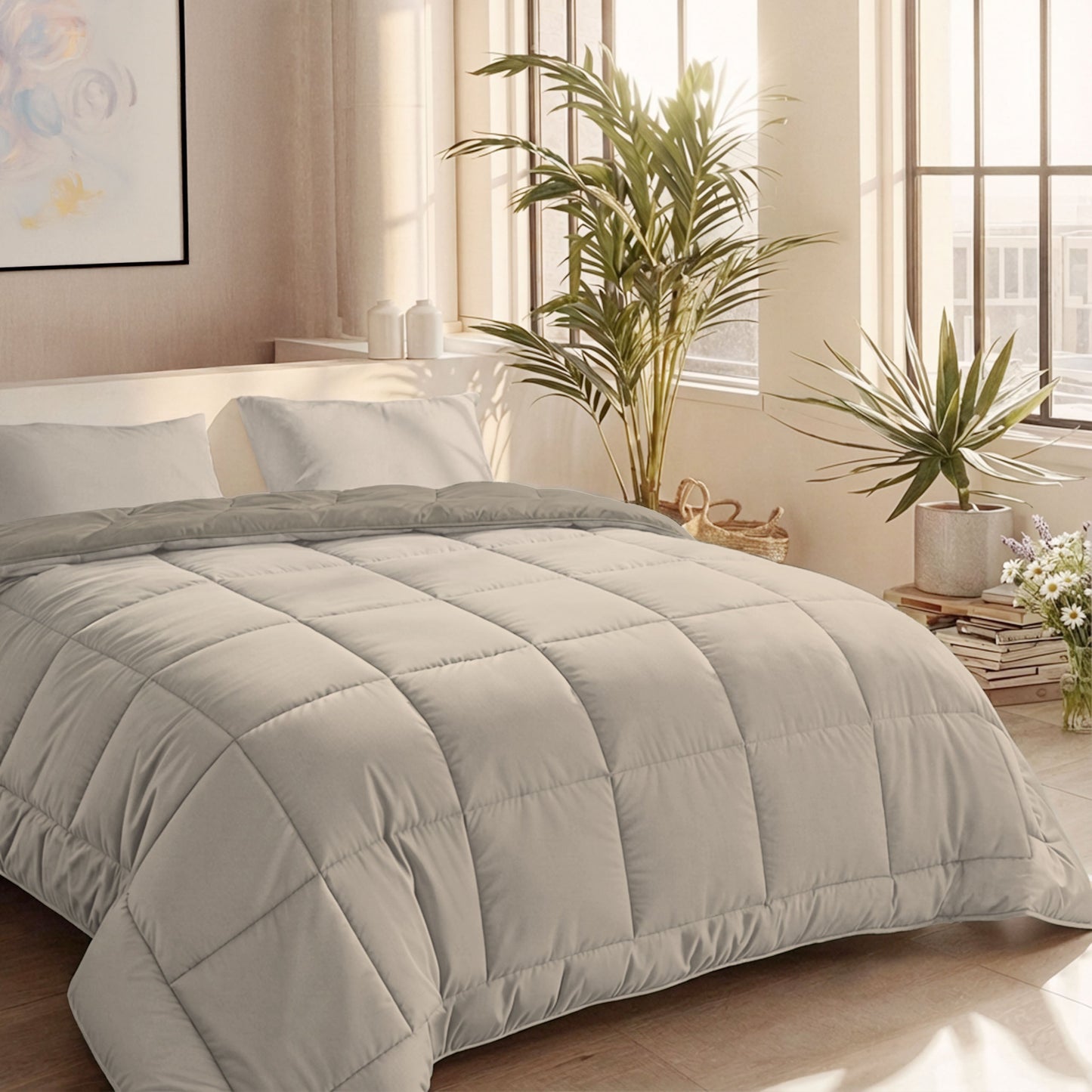 Zelesta Comfort Duo Couette Été - Taupe & Champagne