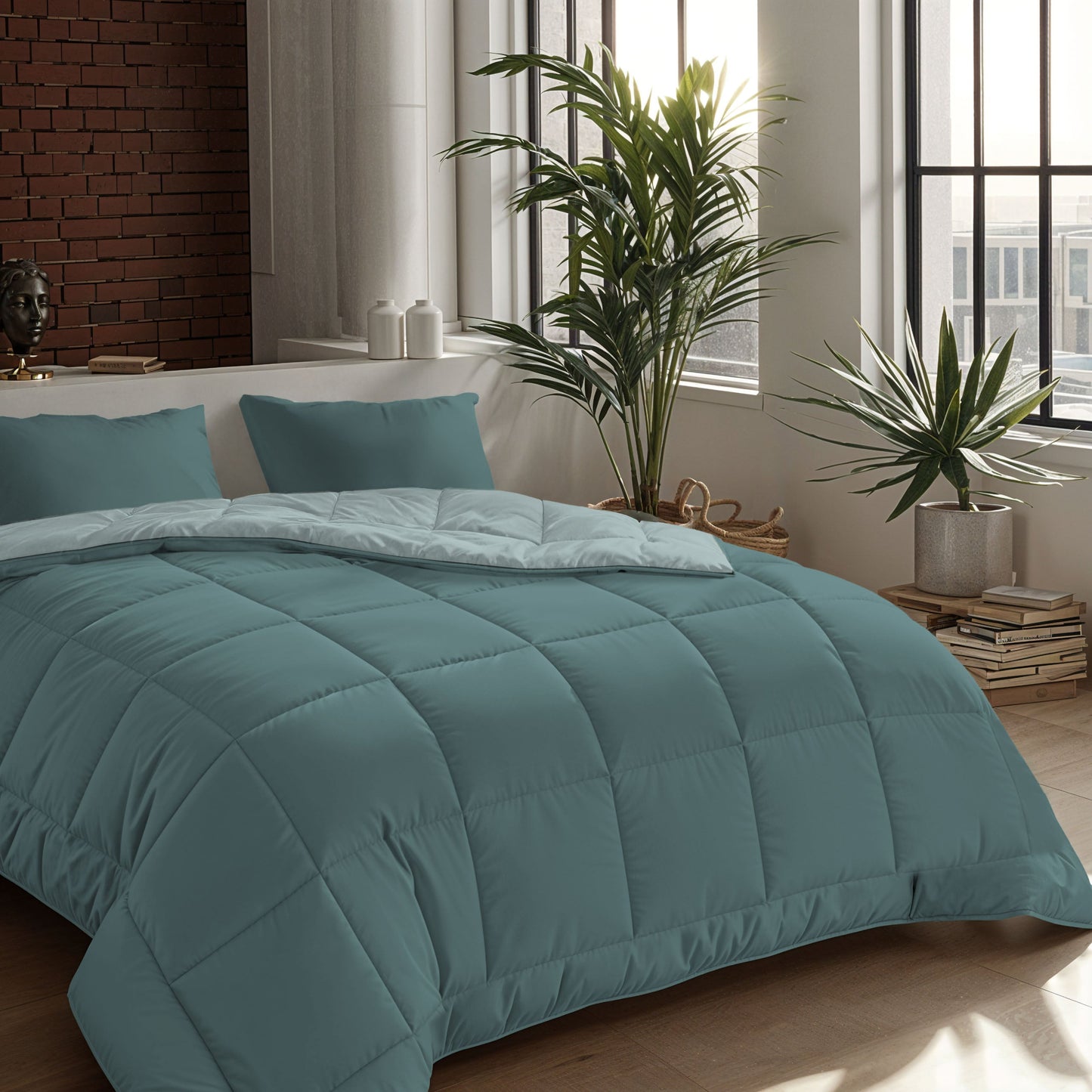 Zelesta Comfort Duo Couette - Minéral & Bleu clair