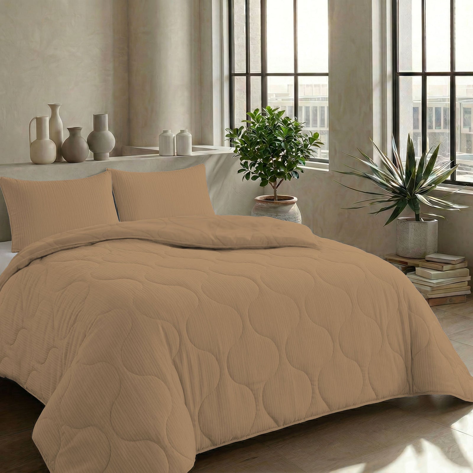 Zelesta Special Muslin Summer Duvet - Warm Soft Beige, product view 4