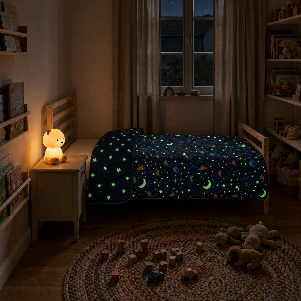 Zelesta Comfort Glow in the Dark Couette - Voyage spatial