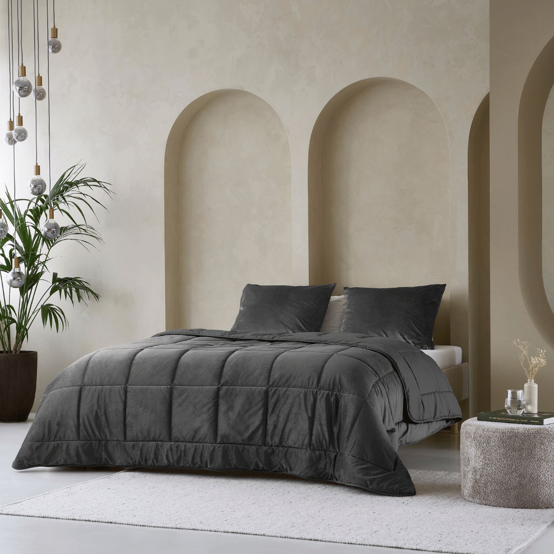 Zelesta Special Velvet Duvet in Anthracite, product view