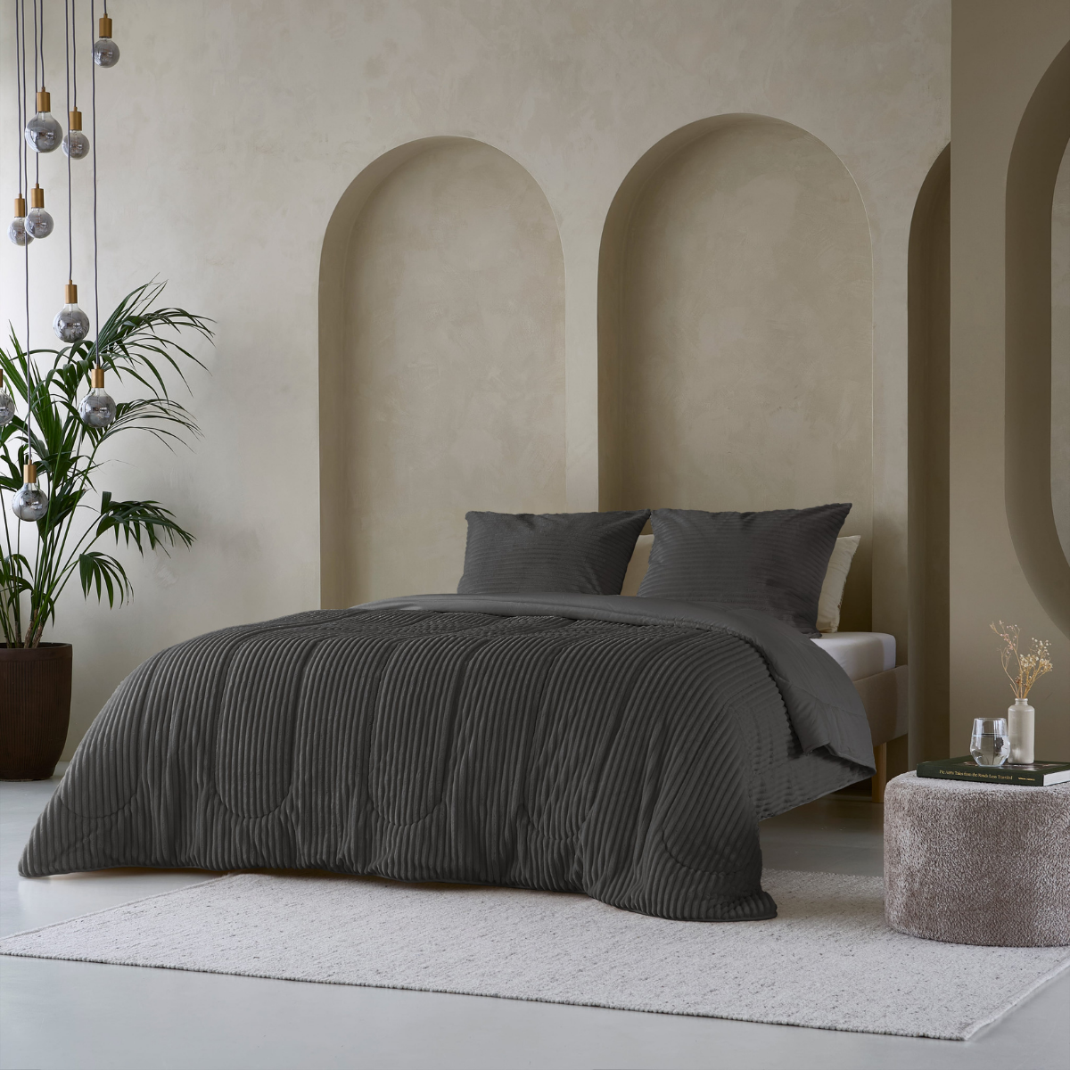 Zelesta Special Teddy Groove Duvet - Anthracite