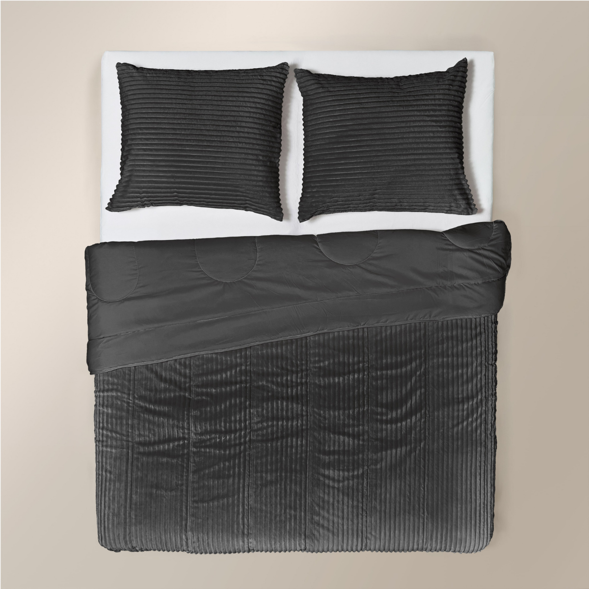 Zelesta Special Teddy Groove Duvet - Anthracite