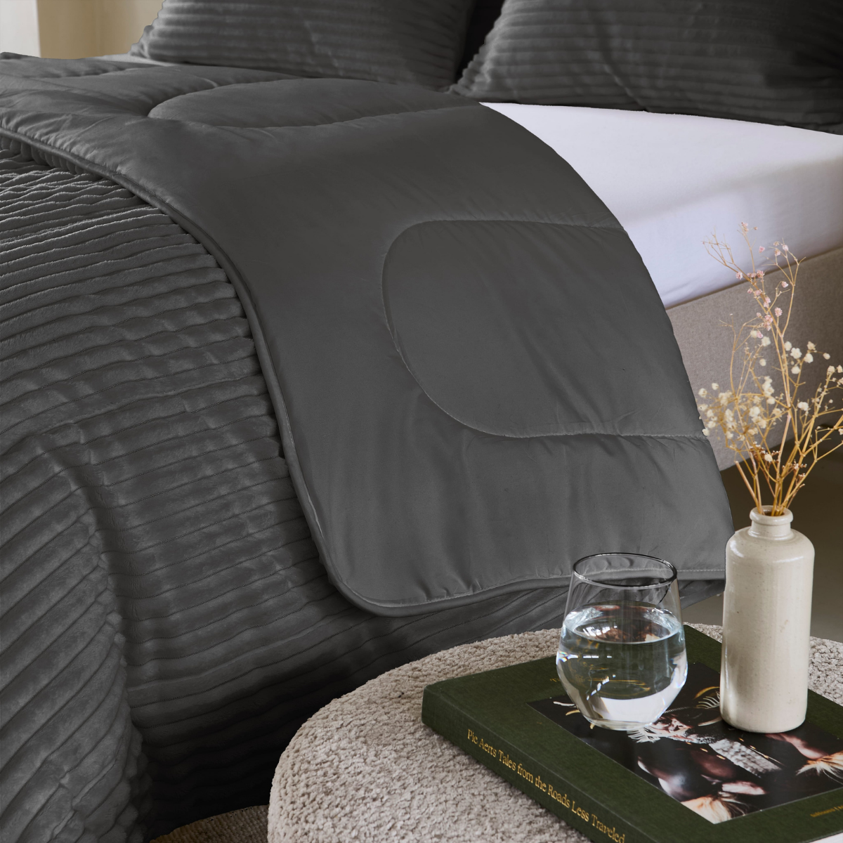 Zelesta Special Teddy Groove Duvet - Anthracite