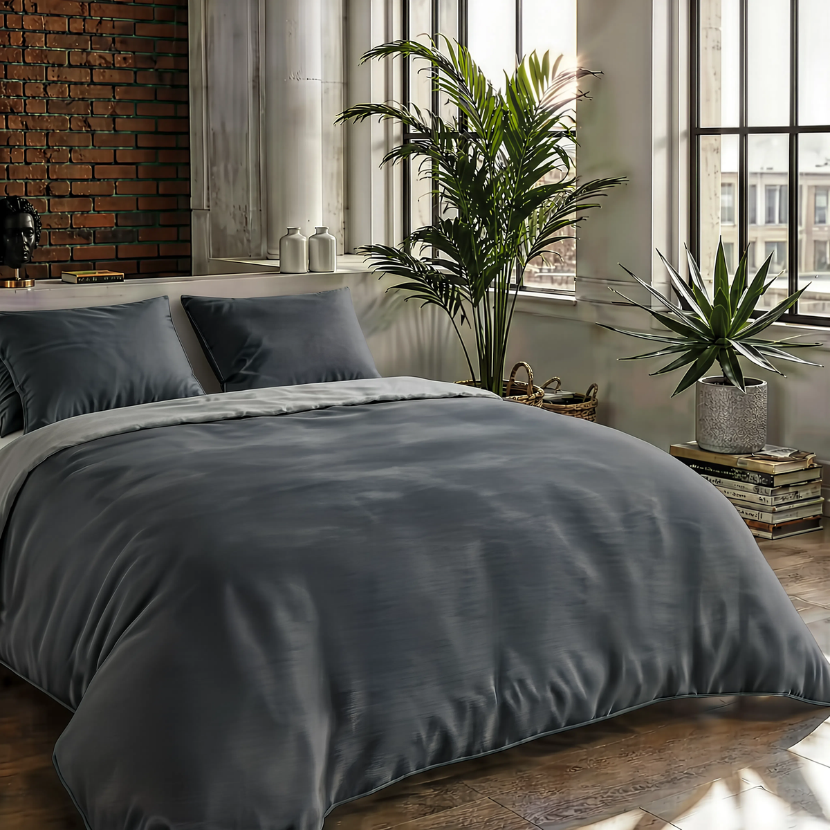 Couette Zelesta Comfort Duo Sans Coutures - Gris & Anthracite