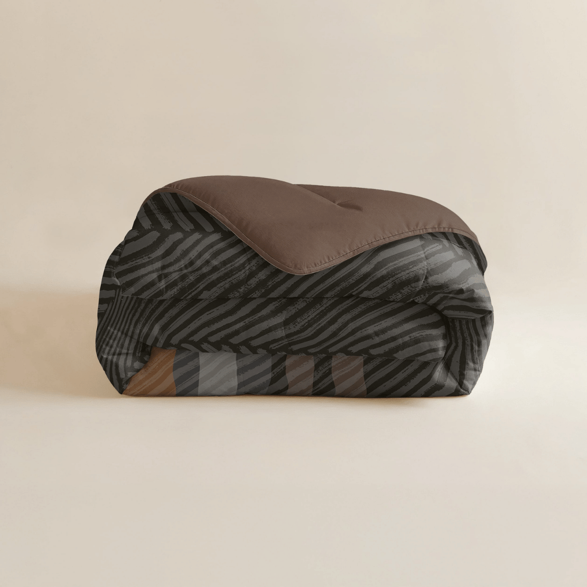 Zelesta Comfort Design Duvet - Brown Stripes, product shot showing the classic brown and cream stripe pattern