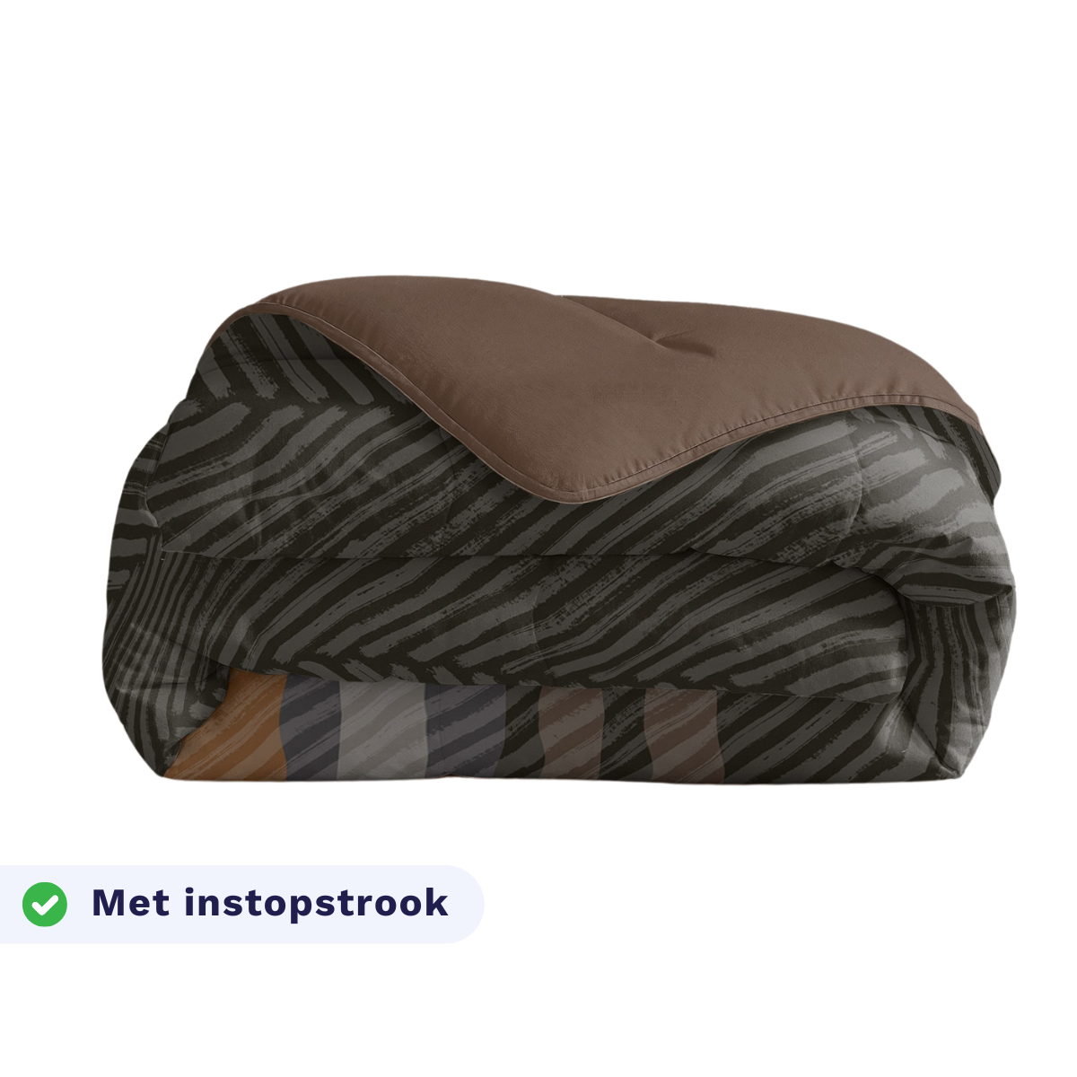 Zelesta Comfort Design Duvet - Brown Stripes, product shot showing the classic brown and cream stripe pattern