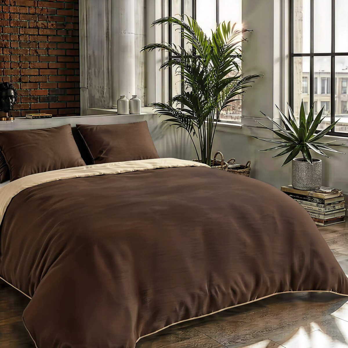 Couette Zelesta Comfort Duo Sans Coutures - Taupe & Marron