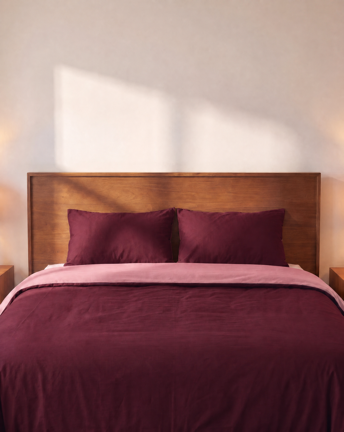 Couette Zelesta Comfort Duo Sans Coutures - Rose Ancien & Rouge Bordeaux
