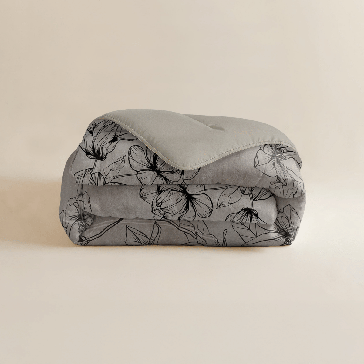 Zelesta Comfort Design Duvet - Butterfly Forest, product shot showing the butterfly and forest botanical print with delicate flowers and leaves