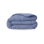 Zelesta Comfort Structure Summer Duvet in Denim, neatly folded on a white background