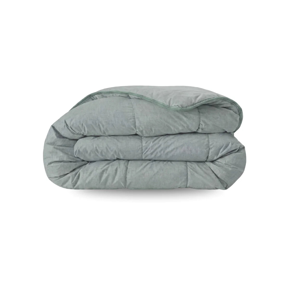 Zelesta Comfort Structure Summer Duvet in Green, neatly folded on a white background