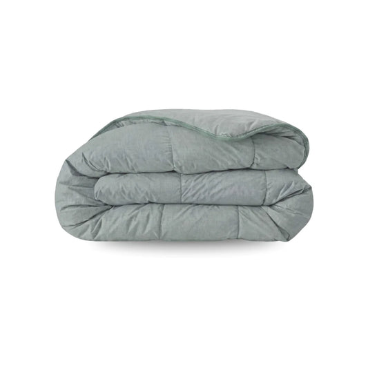 Zelesta Comfort Structure Summer Duvet in Green, neatly folded on a white background